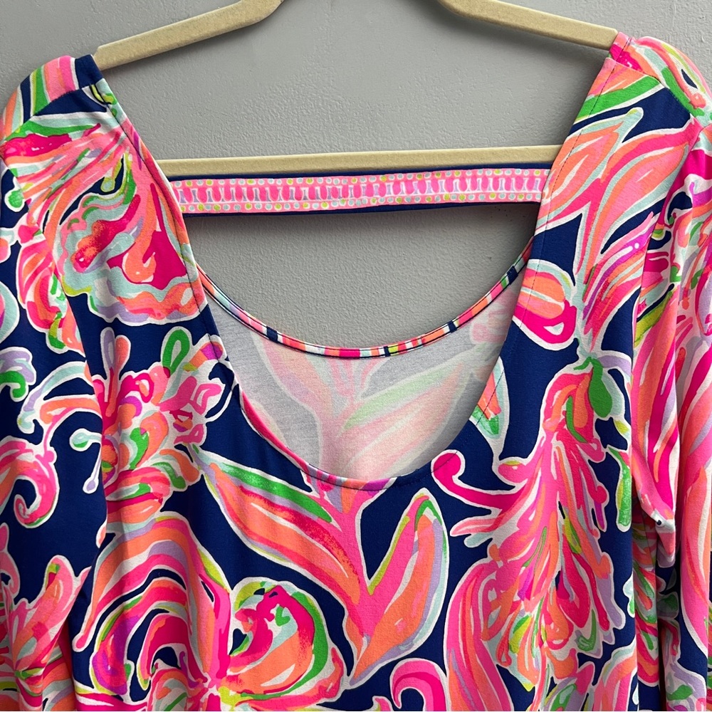 Lilly Pulitzer Emma Knit Jersey Banana Flambé Dress, Size Large - Picture 6 of 8